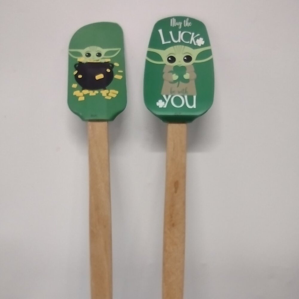 NEW! Star Wars Yoda-Themed St. Patrick's Day Rubber Spatulas - 2pc